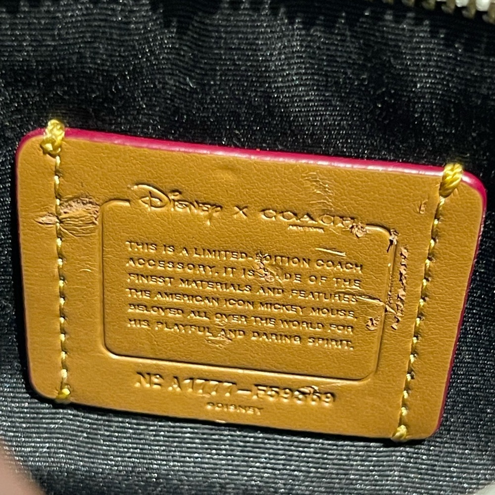 Rare! Coach Disney Patricia Mickey Mouse Ears Chalk Leather Crossbody Bag - Picture 12 of 16